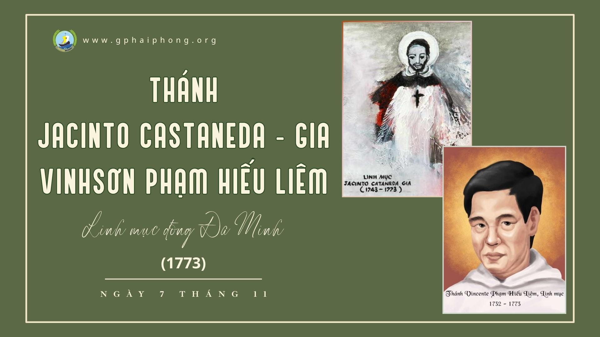 Thánh Jacinto Castaneda Gia, Vinhsơn Phạm Hiếu Liêm tử đạo ngày 07 tháng 11 năm 1773